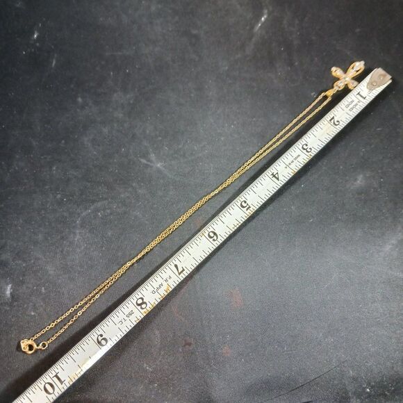 Cross Gold Tone Women's Necklace - Picture 10 of 11